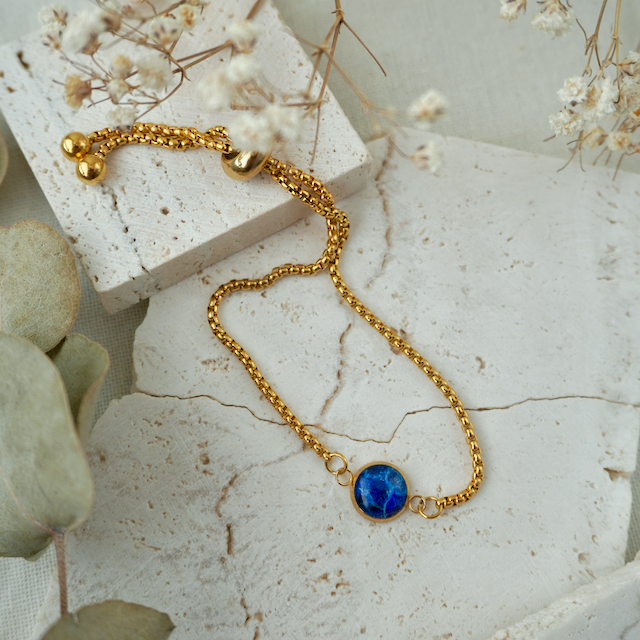 Blue Azurite Adjustable Bracelet