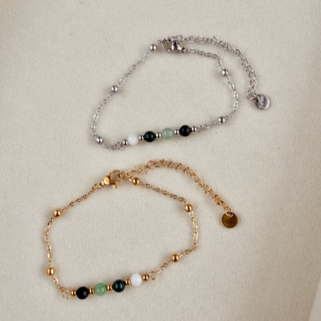 Growth & Grounding Four Stone Bar Bracelet