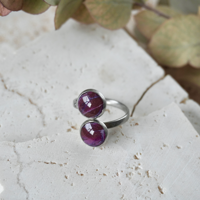 Amaranth Purple Duo Ring