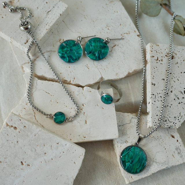 Green Malachite Adjustable Ring (Small)