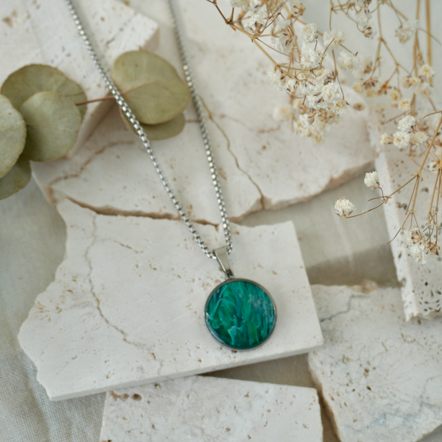 Green Malachite Large Pendant