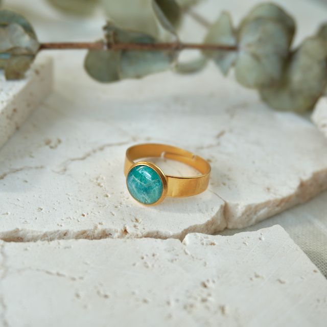 Green Quartz Adjustable Ring (Small)