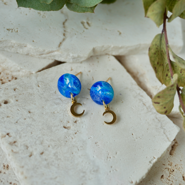 Precious Mini Charm Stud (Moon)