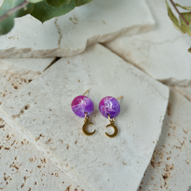 Precious Mini Charm Stud (Moon)