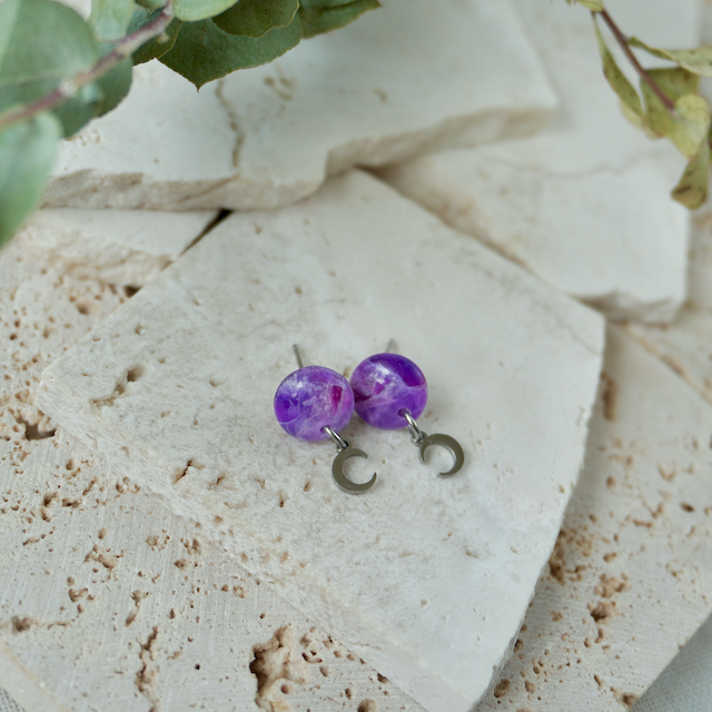 Precious Mini Charm Stud (Moon)