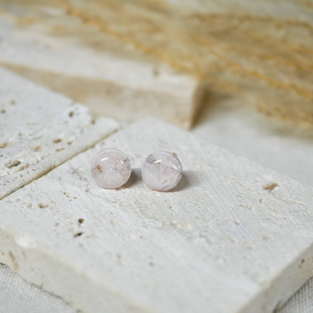 Rose Quartz Small Round Stud