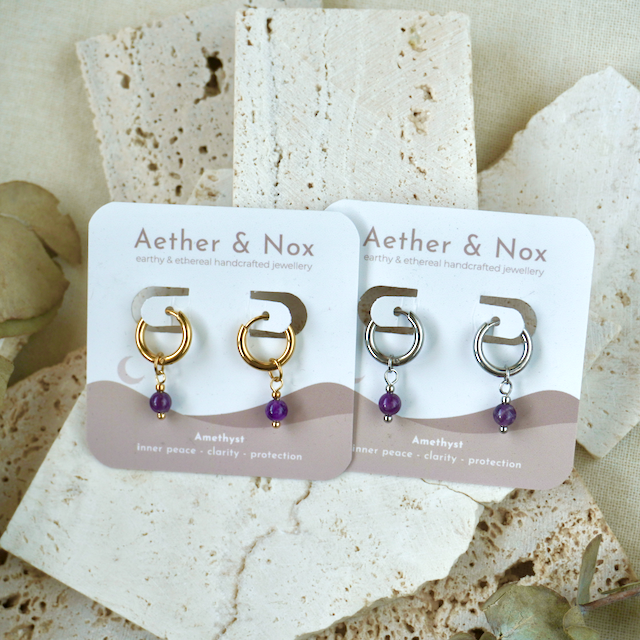 Simple Gemstone Huggie