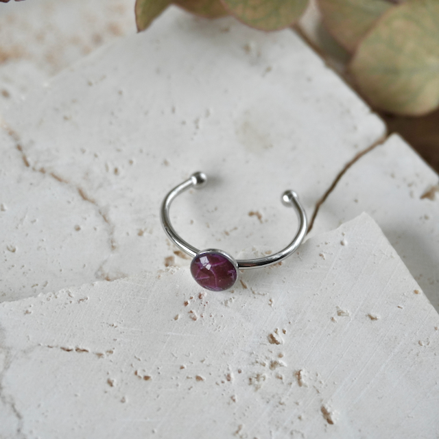 Amaranth Purple Adjustable Slim Ring