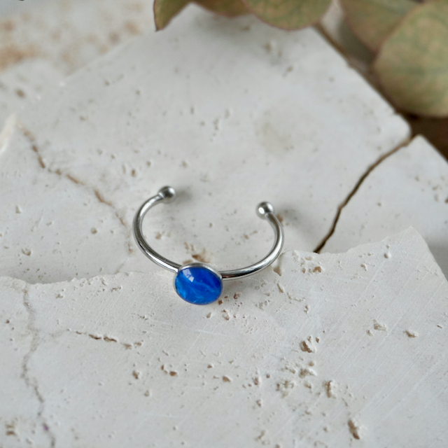 Marine Blue Adjustable Slim Ring