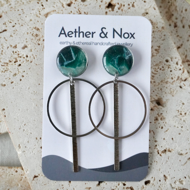 Dawn Green Stud Drop Maxi