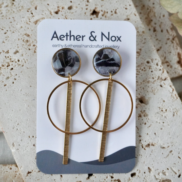 Midnight Onyx Stud Drop Maxi