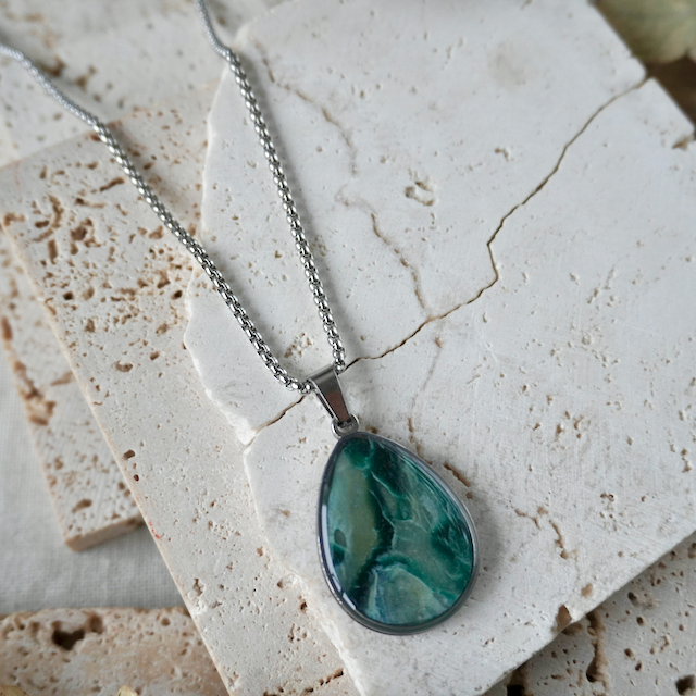 Green Dawn Teardrop Pendant