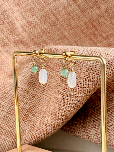 Luna Double Drop Stud Earrings