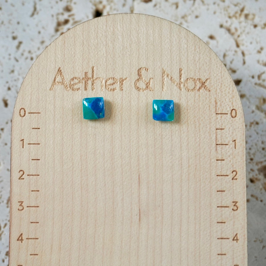 Turquoise Small Square Stud