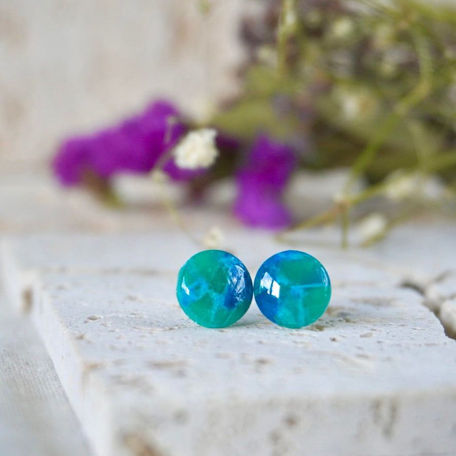 Turquoise Medium Round Stud