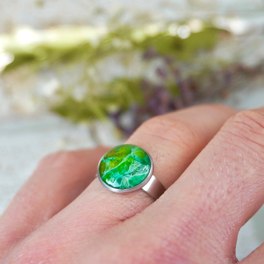 Jungle Green Adjustable Ring (Large)