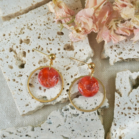 Carnelian Stud Hoop