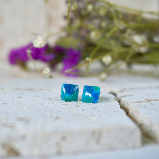 Turquoise Small Square Stud