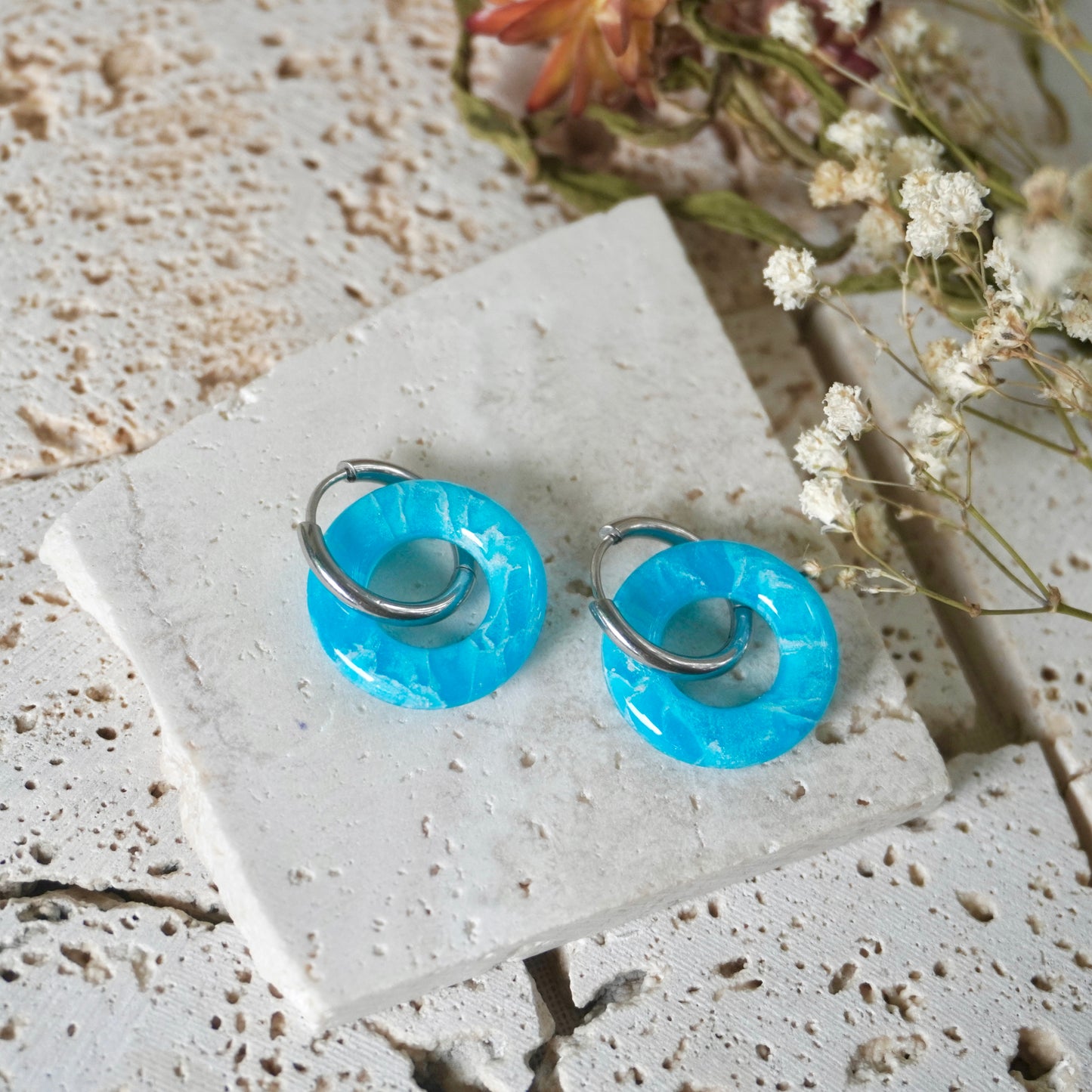 Quartz Huggie Hoops