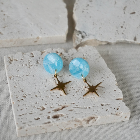 Aquamarine Charm Stud