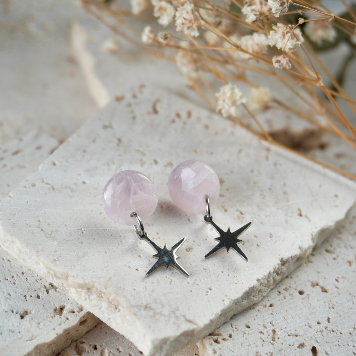 Quartz Charm Stud