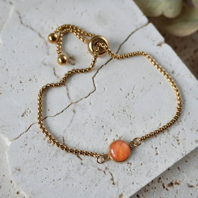 Muskmelon Orange Adjustable Bracelet