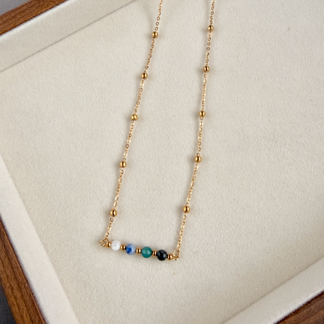 Clarity & Flow Four Stone Bar Necklace
