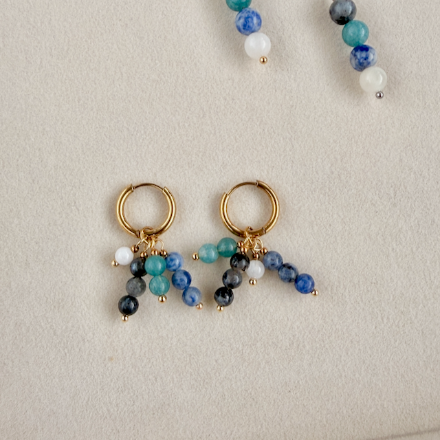 Clarity & Flow Four Cluster Huggie Earrings