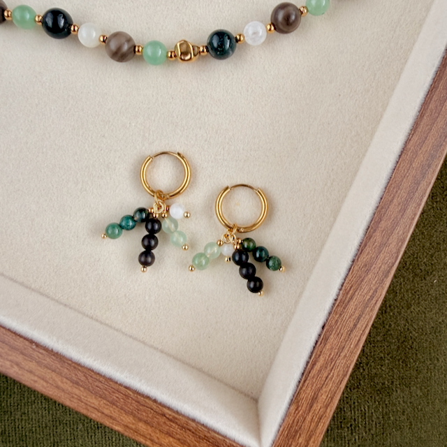 Growth & Grounding Four Cluster Huggie Earrings