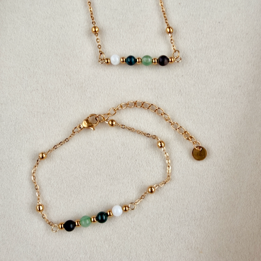 Growth & Grounding Four Stone Bar Bracelet