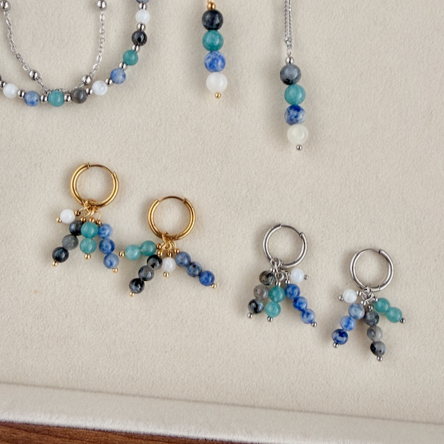 Clarity & Flow Four Cluster Huggie Earrings