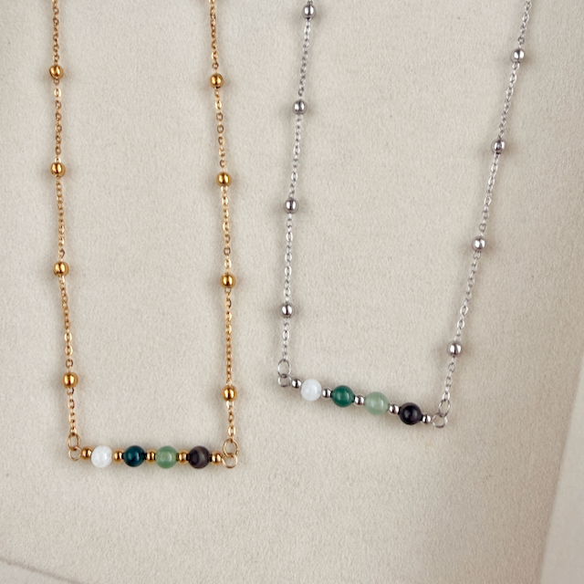 Growth & Grounding Four Stone Bar Necklace