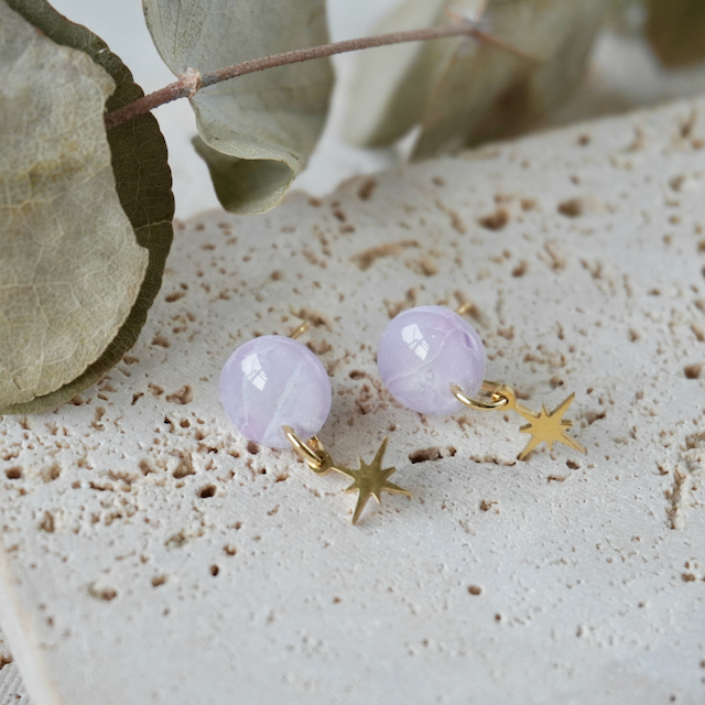 Blushed Lilac Charm Stud