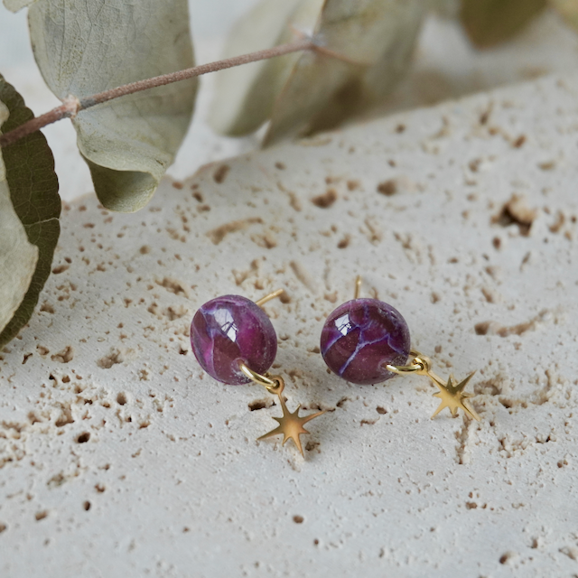 Amaranth Purple Charm Stud