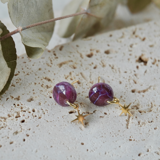 Amaranth Purple Charm Stud