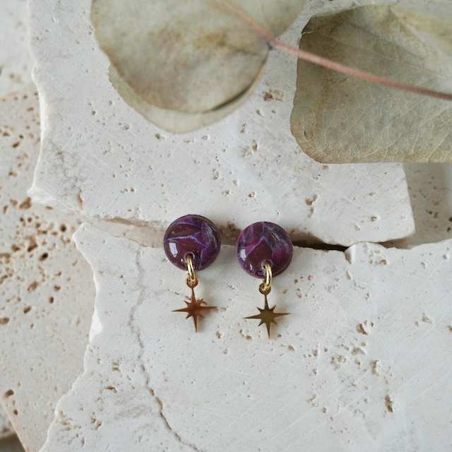 Amaranth Purple Charm Stud