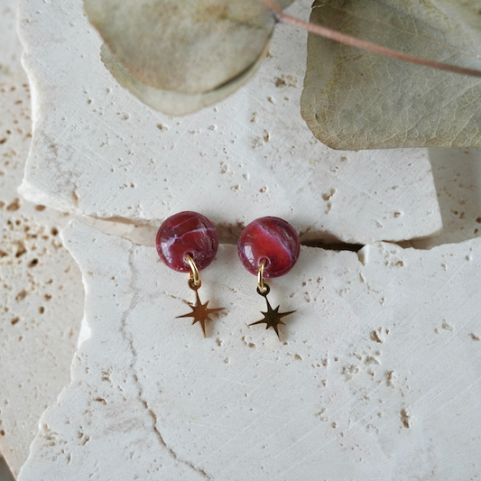 Lava Falls Red Charm Stud