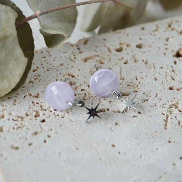 Blushed Lilac Charm Stud