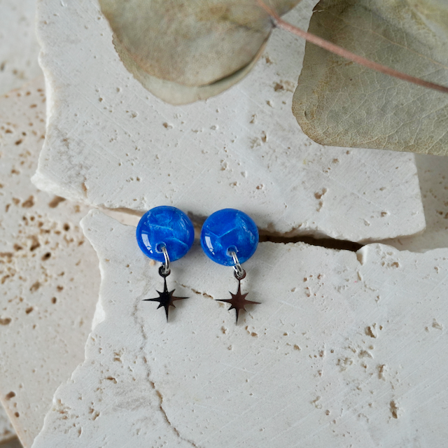 Marine Blue Charm Stud