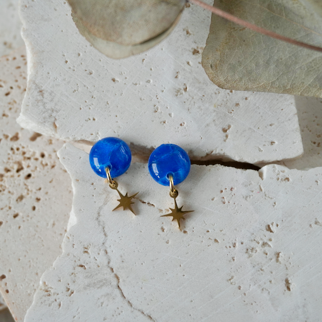 Marine Blue Charm Stud