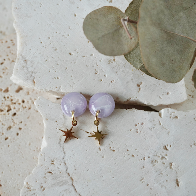 Blushed Lilac Charm Stud