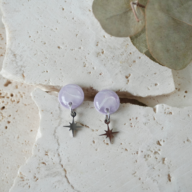Blushed Lilac Charm Stud