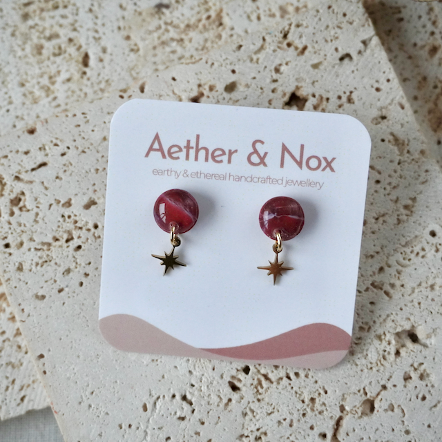 Lava Falls Red Charm Stud