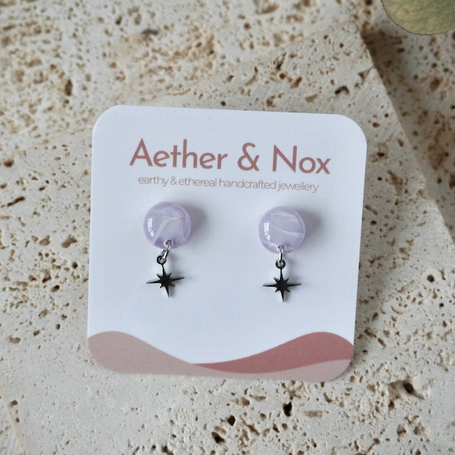 Blushed Lilac Charm Stud