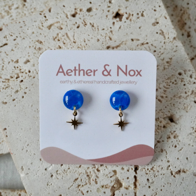 Marine Blue Charm Stud