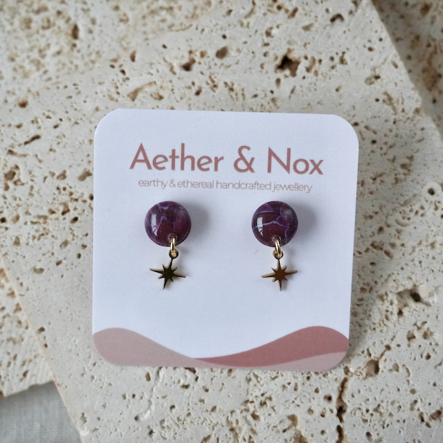 Amaranth Purple Charm Stud