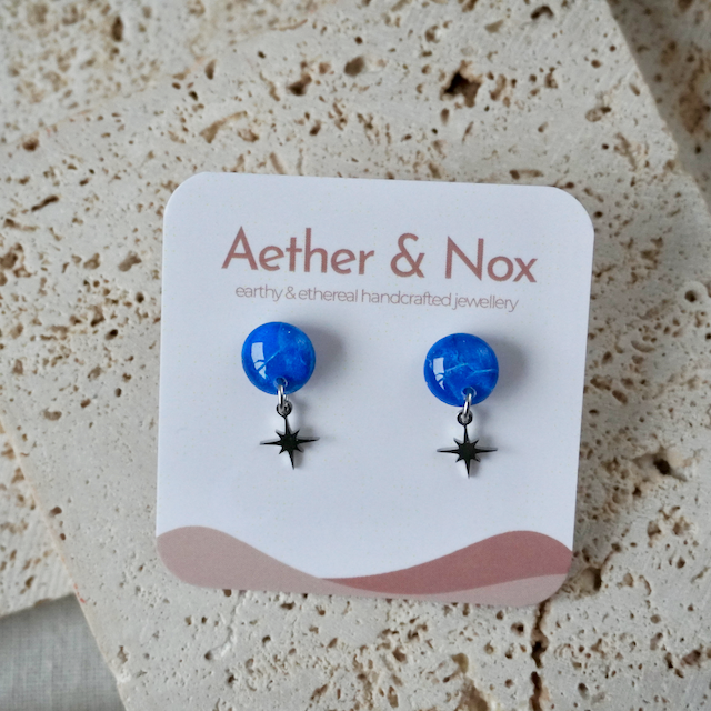 Marine Blue Charm Stud