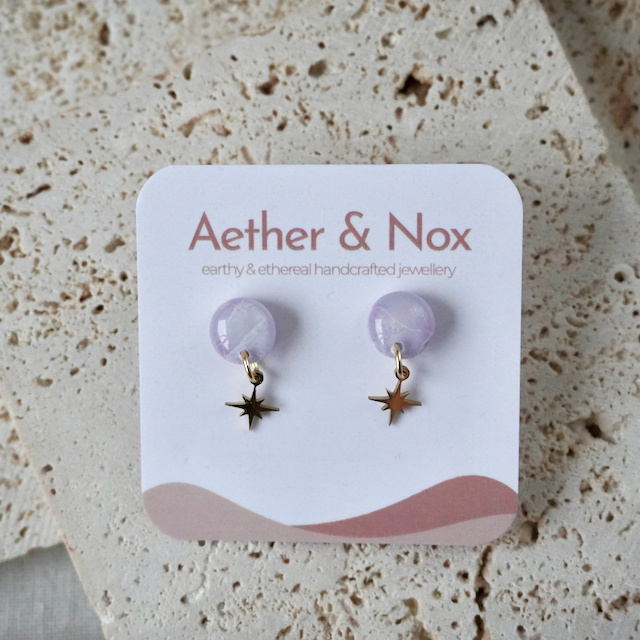 Blushed Lilac Charm Stud
