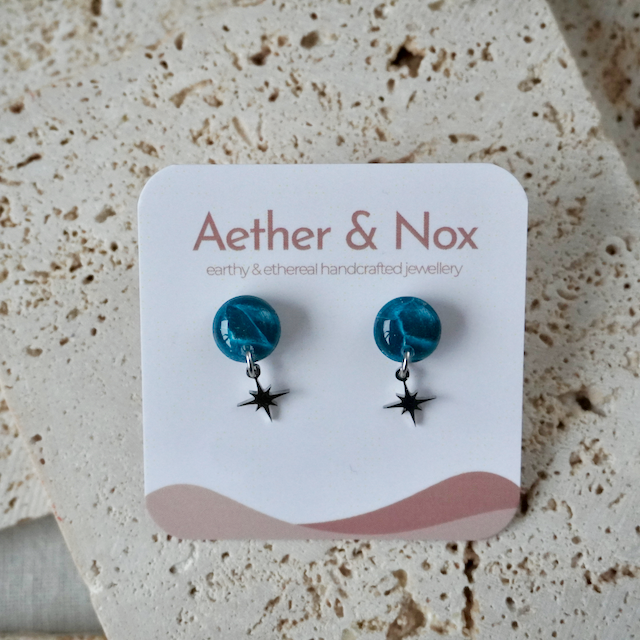 Alexandrite Green Charm Stud