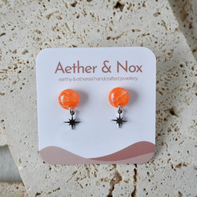 Muskmelon Orange Charm Stud